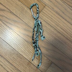 Sage and black paisley print carabiner keychain